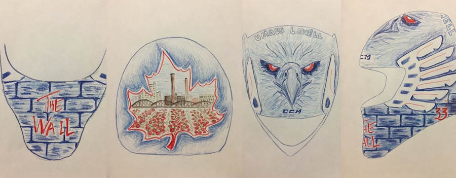 Tyler Wall sketches his mask design