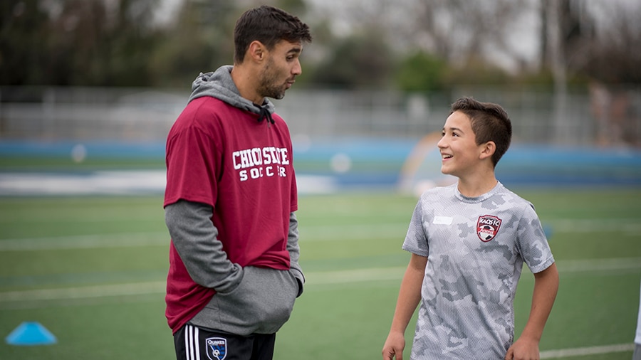 Chris Wondolowski at his Camp Fire soccer camp.