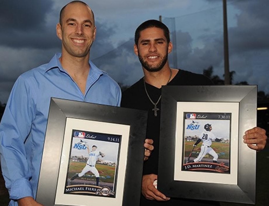 Mike Fiers and JD Martinez were teammates at Nova Southeastern.