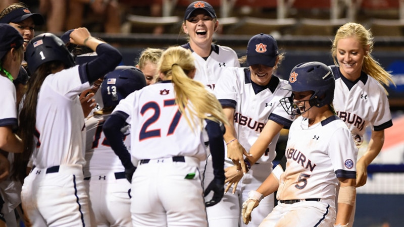 Emily Carosone of Auburn softball grand slam