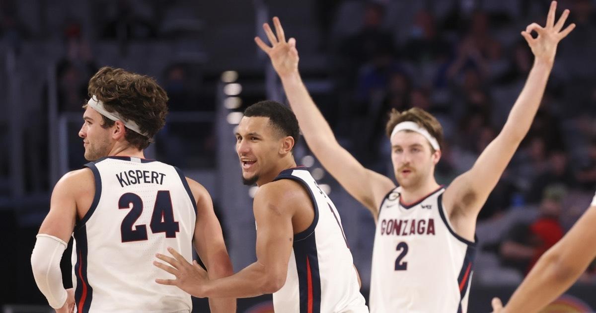 Gonzaga's Corey Kispert, Jalen Suggs and Drew Timme.