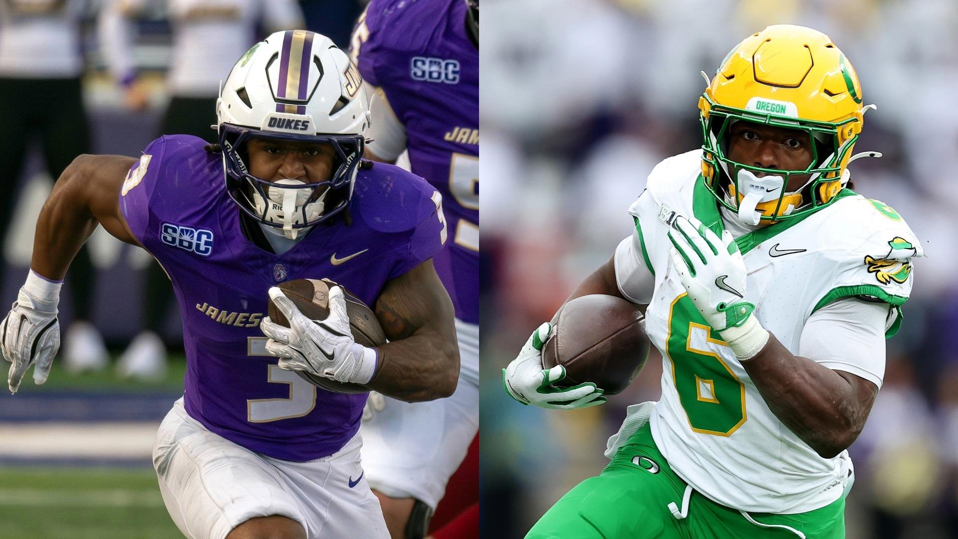 No. 5 Oregon vs. No. 12 JMU in the 2025 College Football Playoff